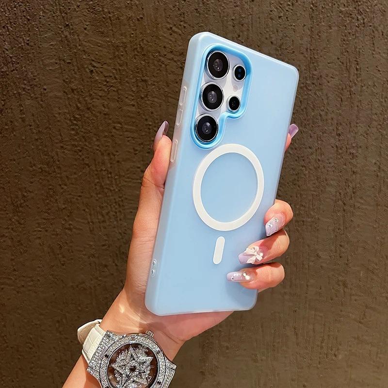Samsung s11Ultra Magnetic Mobile Phone Case S11Edge S11FE Protective Case Solid Color Translucent