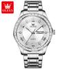 OLEVS Brand Watch Dual Calendar Diamond-Encrusted Men's Quartz Watch Waterproof Watch 9906
