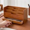 Rustic Desktop Drawer Storage Box Wooden Mail Organizer Stationery Storage Containers  Office Use