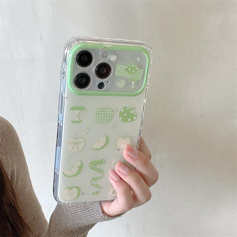 Зеленое яблоко Подвеска для iPhone 17, 16 Pro Max, 15, 14 Чехол для телефона - Свежий и Блестящий