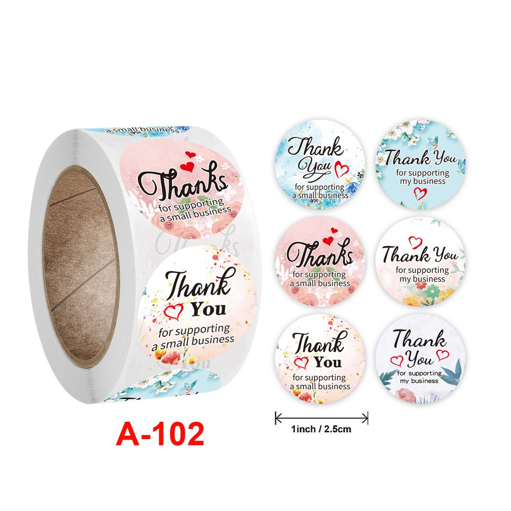 About 500pcs Floral Thank You Stickers 1 Inch Round Seal Label Handmade Scrapbooking Envelope Stationery Sticker