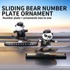 Sliding Skateboard Bear Mobile Phone Number Plate Cartoon Animal Car Parking Card Plate Car