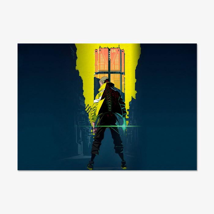 Киберпанк Edge Walker Аниме Гобелен Полиэфирное Волокно Настенное Полотно Научная Фантастика Луна Спальня Общежитие Декор