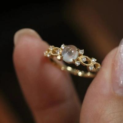 Серия модных колец с имитацией опала для женщин Изысканные полые кольца на пальцы золотого цвета Свадебная вечеринка Эстетические украшения Горячие