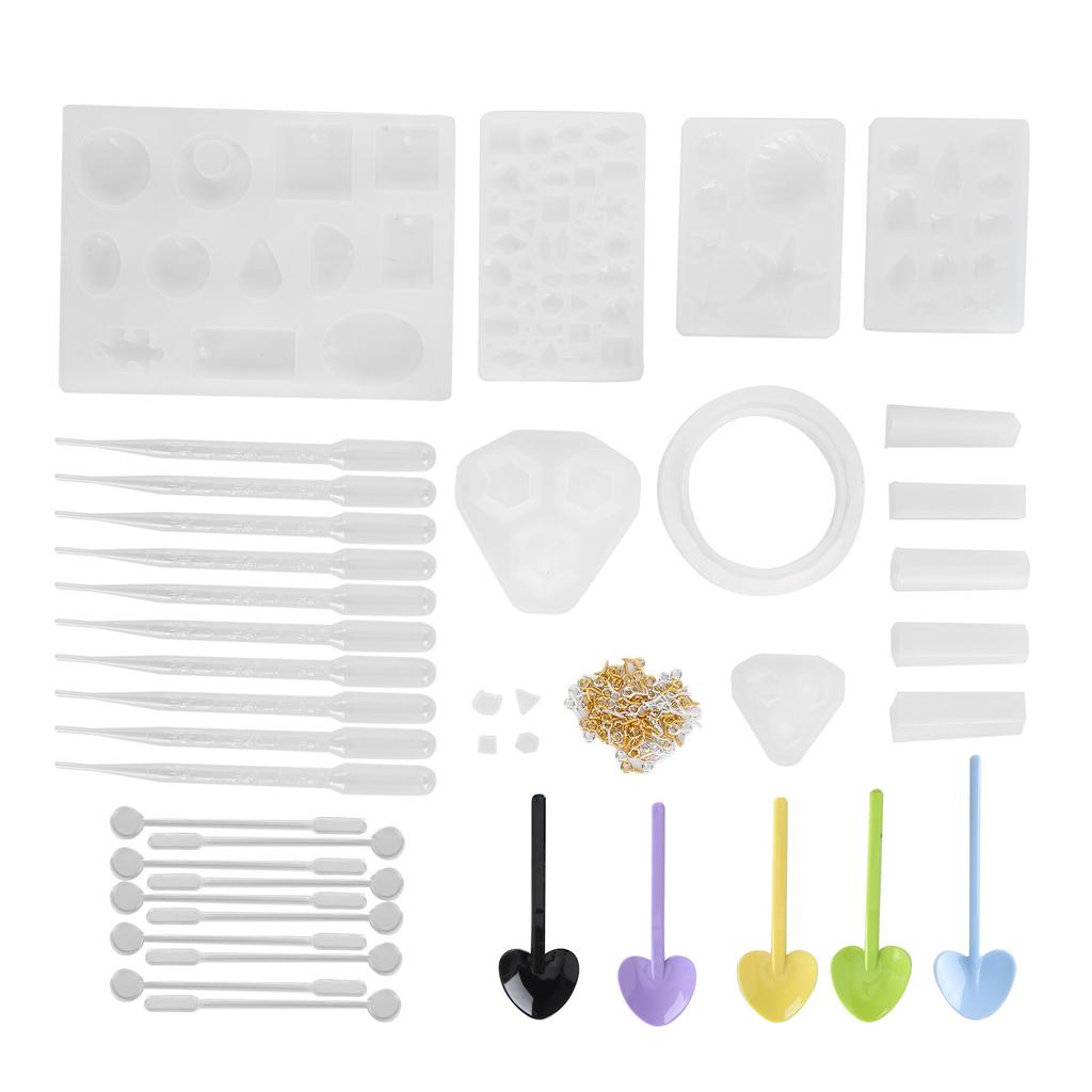 141Pcs DIY Crystal Epoxy Tool Set Pendants Jewelry Crafts Hand made Silicone Molds