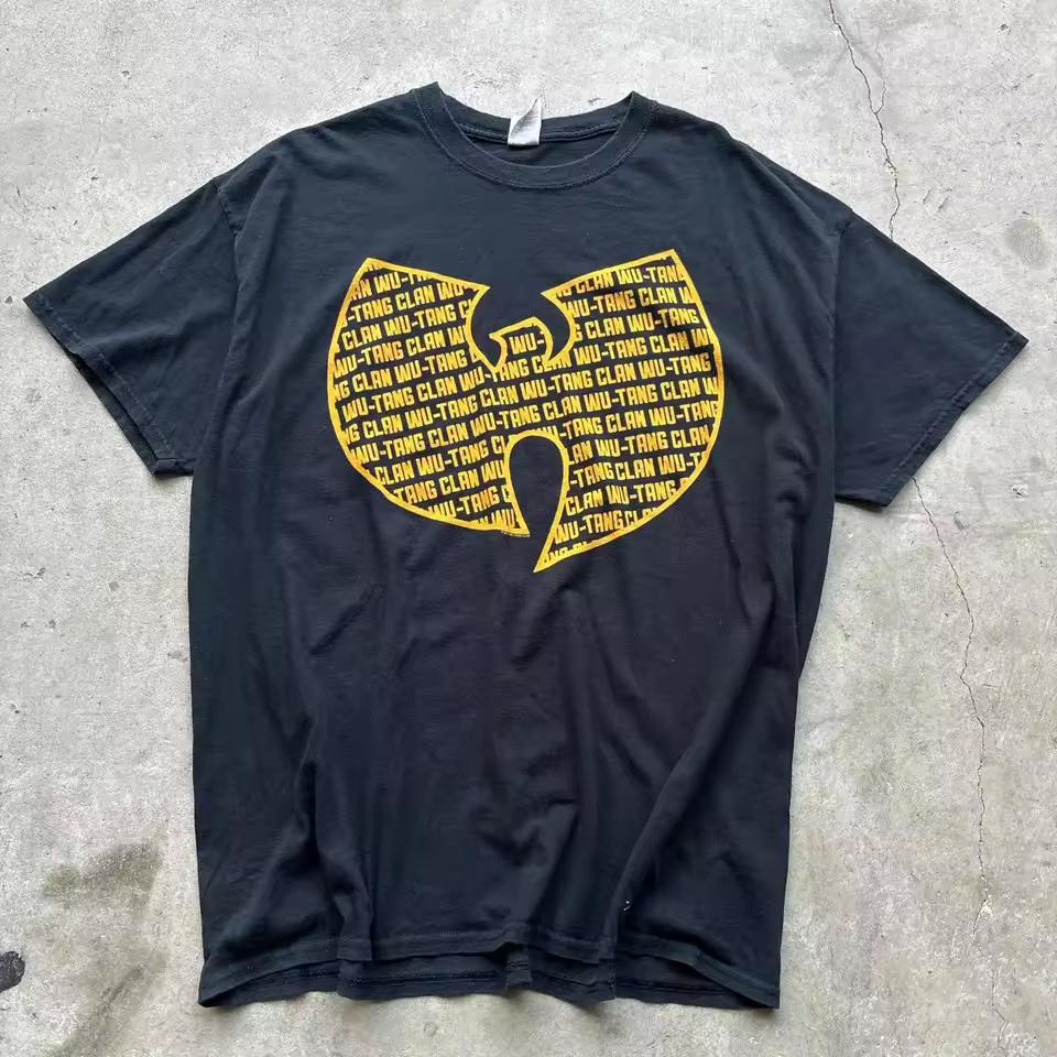 Хэви-метал группа Стритвир Хип-хоп Рэп Одежда Хип-хоп Футболки Wu-Tang Clan RZA Белая Футболка Оверсайз Y2k Короткий Рукав Унисекс