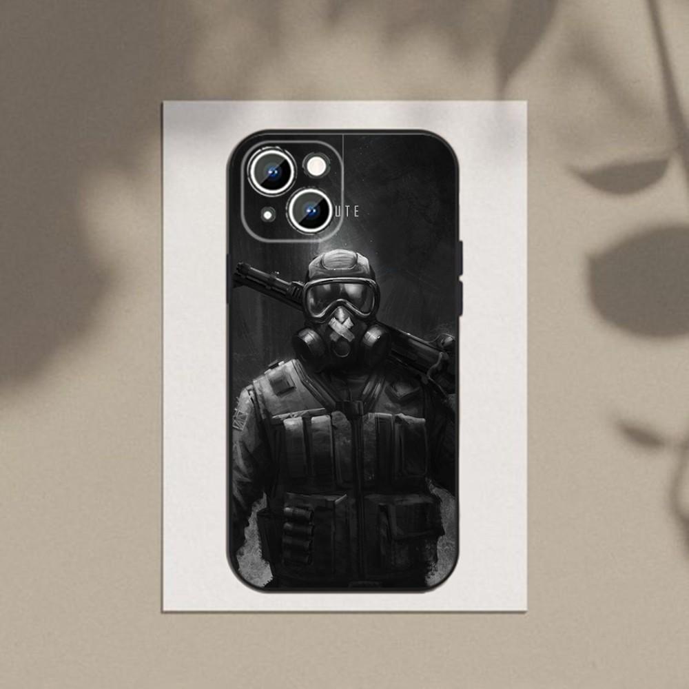 Game Rainbow S-Six S-Siege Phone Case For Apple iPhone 15,14,13,12,11,XS,XR,X,8,7,Pro,Max,Plus,mini Silicone Black Cover