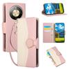 Phone Case For Honor Magic8 Lite 5G / X9d 5G / X70 5G Zipper Wallet Color Splicing TPU PU Leather Flip Phone Cover with Strap