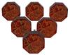 IBA Indianbeautifulart Brown Engraved Knobs 10 Pc Furniture Wooden Scallop Knobs Rustic Drawer