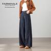Mark Fairwhale Women's High-Waist Retro Loose Wide-Leg Jeans