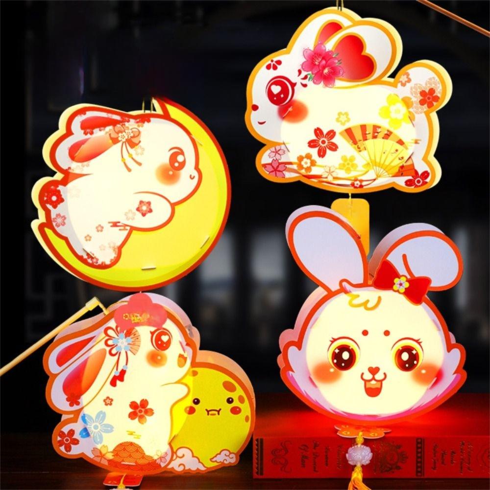 Светящийся ручной фонарь-кролик, набор материалов для изготовления фонаря своими руками, светящийся фонарь-кролик, реквизит