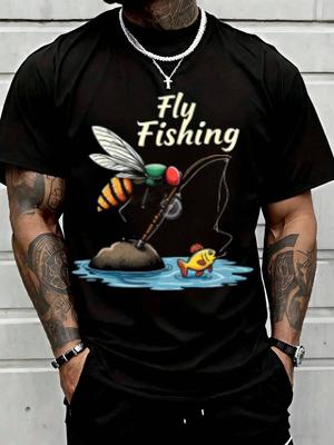 Fly Fishing T Shirt Funny Fly Fisherman Graphic Tee Gift For Angler Dad Husband Birthday Father Day Suitable For Casual Sports Wear