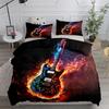 Guitar On Fire Abstract Duvet Cover Set UK Single Double Queen US Twin Full King Size Bed Linen Set Quilt Cover Pillowcase