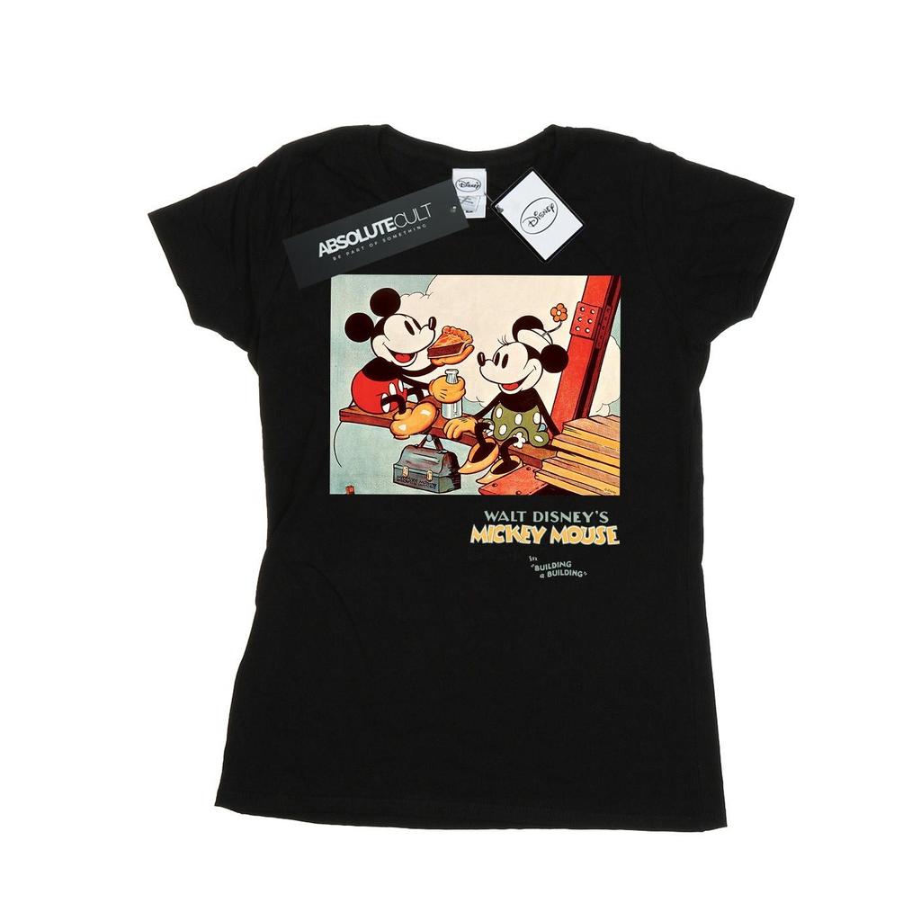 Disney Womens/Ladies Mickey Mouse Building A Building Cotton T-Shirt