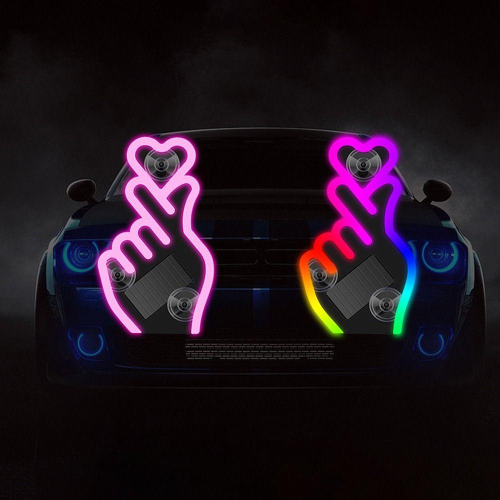 Wireless Hand Heart Neon Light DIY Car Window Ambient Lamp New Decorative Light