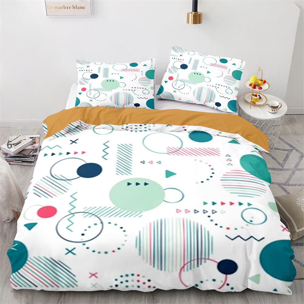 Geometry Graphics Duvet Cover Set King Queen Twin Size For Teens Adults Bedding Set Polyester Comforter Cover With Pillowcase