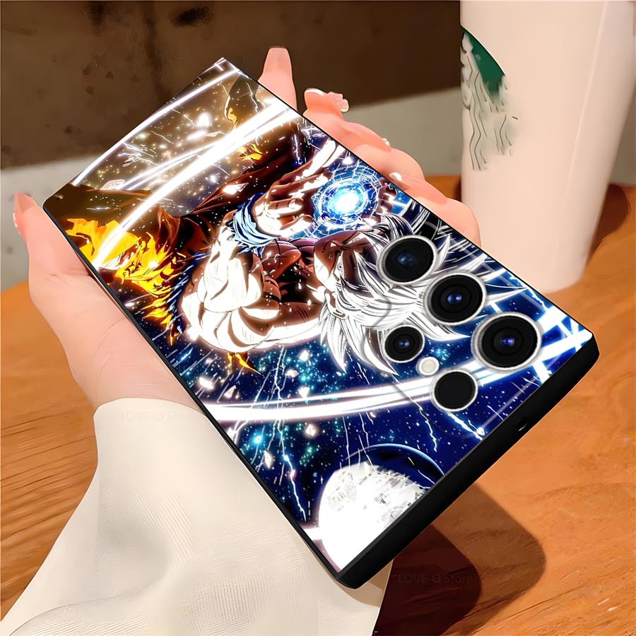 Чехол Dragon Ball Son Goku Vegeta Beerus для Samsung Galaxy S24 Plus S23 Ultra S20 S25 Edge S21 FE Черный Мягкий Чехол для Телефона