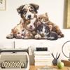 Мультяшный Милый Щенок Детская Спальня Прихожая Общежитие Домашнее Украшение Наклейки на Стену Самоклеящиеся