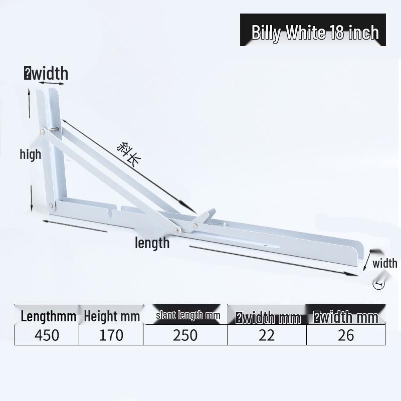 304 Stainless Steel Folding Triangle Bracket for Load-Bearing Storage Support