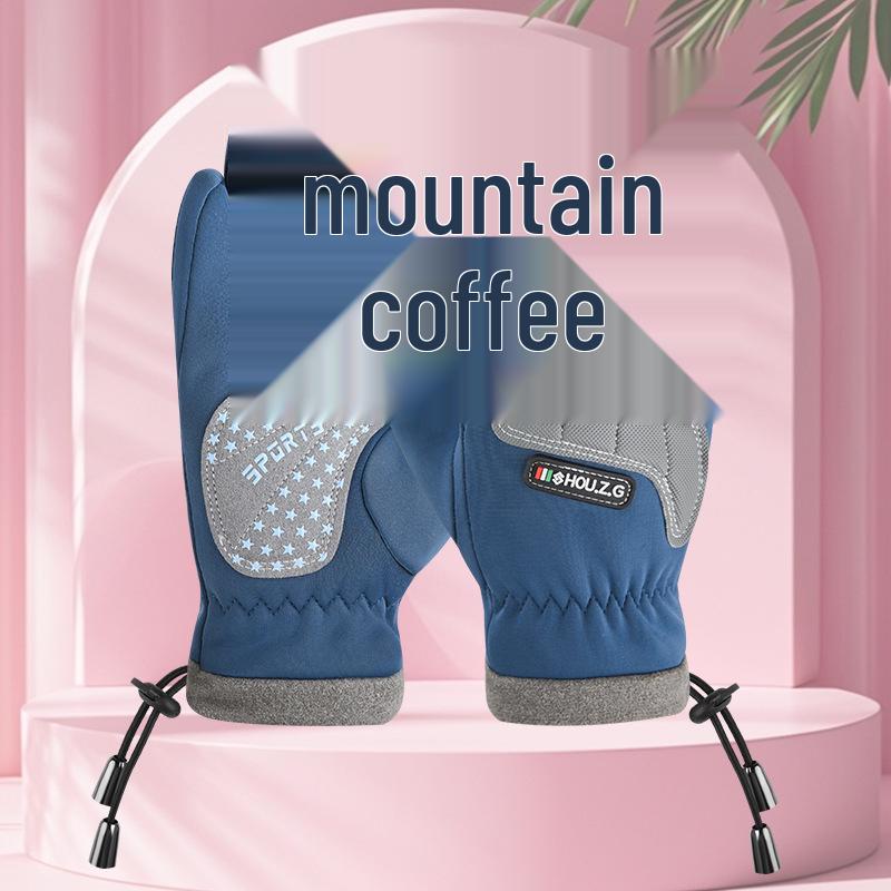 Детские зимние перчатки на флисовой подкладке: Теплые, Нескользящие для Велоспорта на Открытом Воздухе, для Мальчиков и Девочек