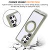For Samsung Galaxy S25 Ultra Magnetic Case Stress Relief Kickstand TPU+PC Transparent Phone Cover with Wrist Strap