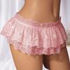 Women Skirt Panties Lace Triangle Underpants Low Waist Floral Embroidery Ruffle Briefs
