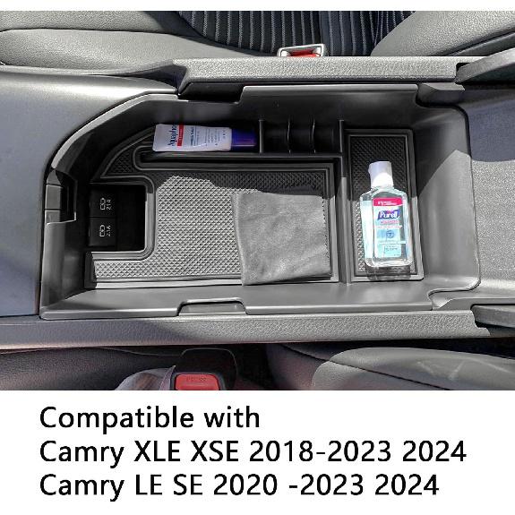 Поднос-органайзер для центральной консоли EDBETOS, совместимый с Toyota Camry XLE XSE 2018-2024 и Camry LE SE 2020-2023 2024. Аксессуары: Дополнительный подлокотник.