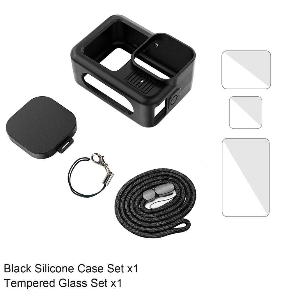 Silicone Case for GoPro Hero 13 Black Tempered Glass Screen Protector Protective Film Flip Battery Side Cover Lens Cap