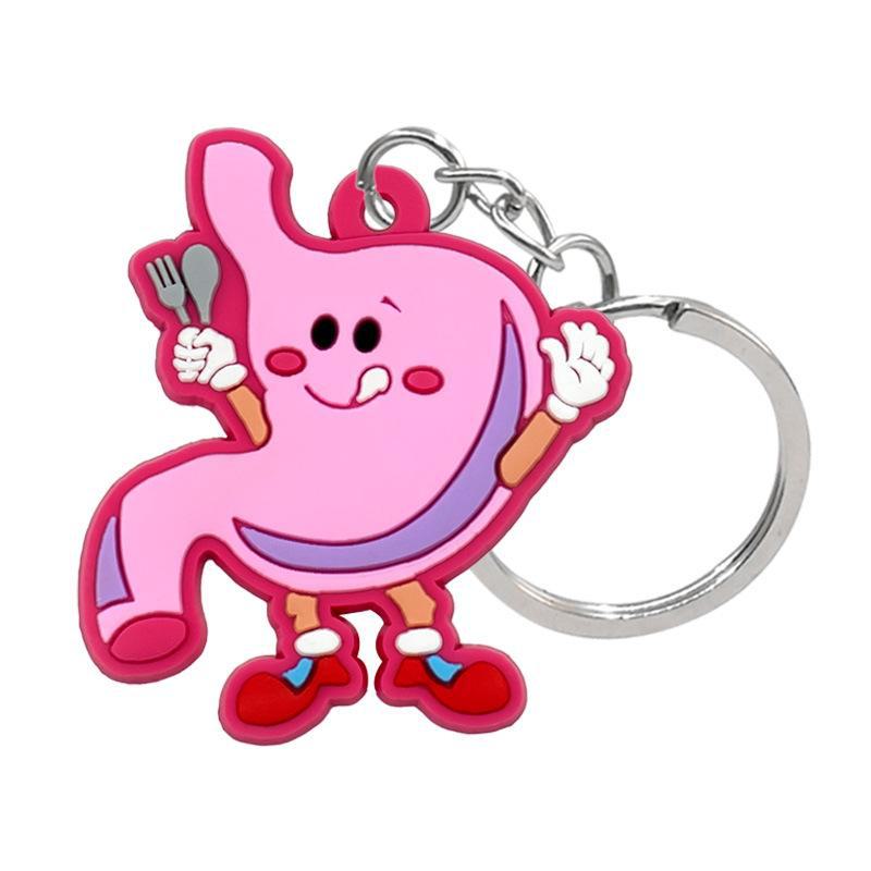 Medical Series Cartoon Animation PVC Keychain or Backpack Pendant with Customizable Logo.