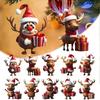 Cute Elk Hanging Oranments Cartoon Acrylic Christmas Elk Fashion Xmas Tree Elk Pendants  Home Decor