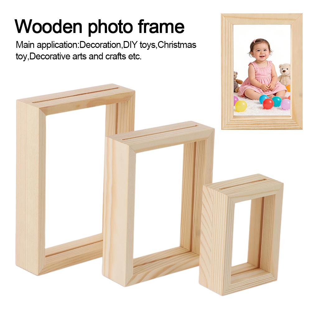 Mini Art Wedding Decor Wooden Vintage Photo Frame Picture Holder
