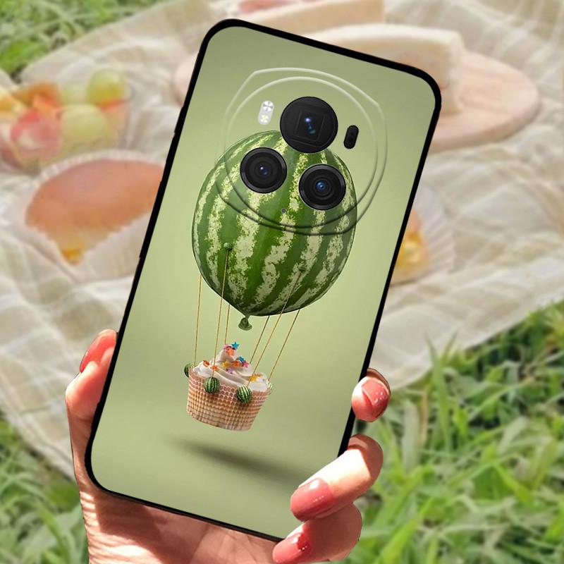 Чехол-бампер для Honor Magic6 Pro, силиконовый, мягкий, с рисунком под мрамор, черный, полный комплект защиты