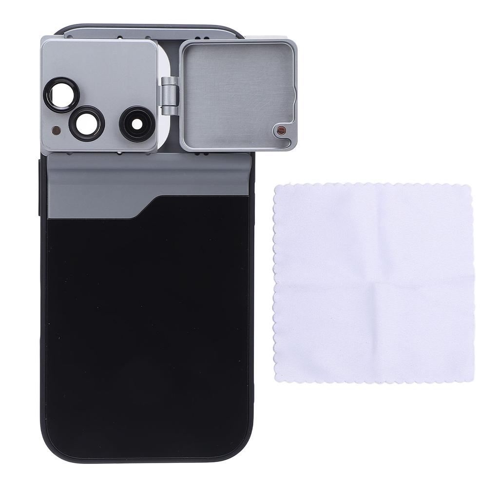 3 в 1 телефонный объектив для камеры с чехлом из алюминия TPU оптическое стекло макро телеобъектив «рыбий глаз» для 16