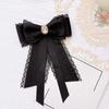 Rhinestone Pearls Tie Black Decoration Shirt Tie Hand-beaded Lace Necktie  Women