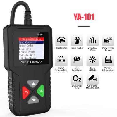 YA101 OBDII/EOBD считыватель кодов OBD2 сканер проверка батареи двигателя тестер полная функция OBD автомобильный диагностический инструмент автоматического сканирования