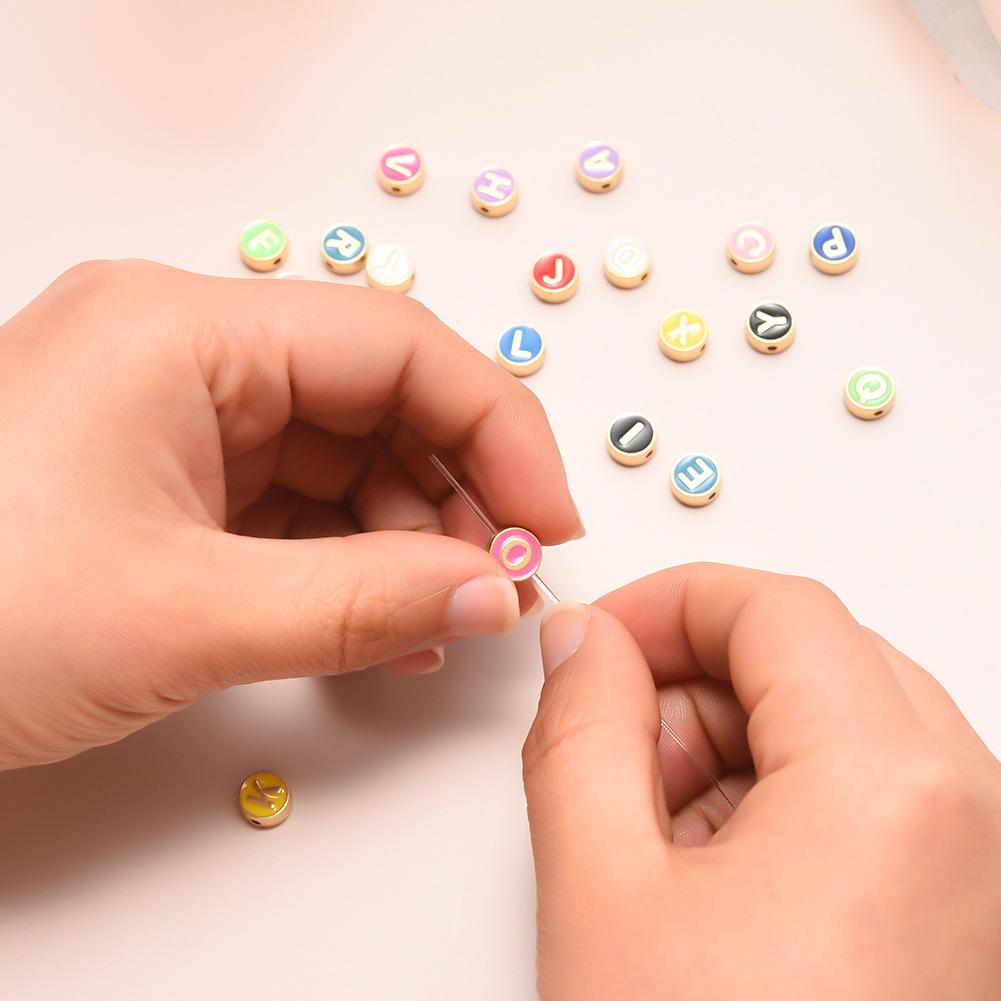 Цветные капельные масляные сплавные бусины-алфавит для изготовления браслетов и ювелирных изделий своими руками