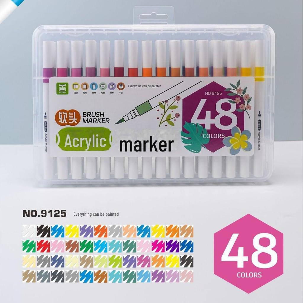 Dakepinchuang 60-цветный водостойкий акриловый граффити-маркер для студентов - мягкий наконечник