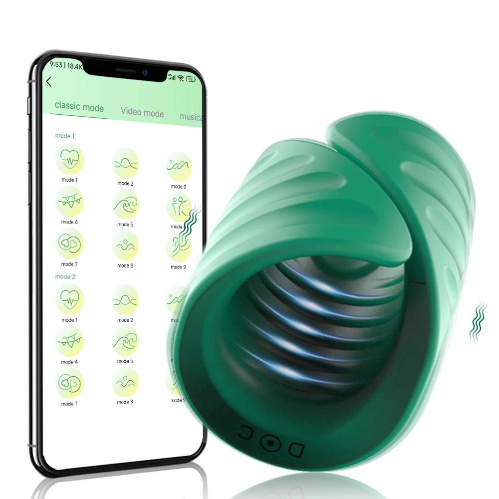 Licking Penis Glans Trainer Male Rotating Tapping Penis Vibrator Vibrating Lasting Delay Endurance Training Sex Toys for Men