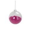 Рождественский шар - Прозрачный - Розовые шарики - 8 см - Элегантное украшение