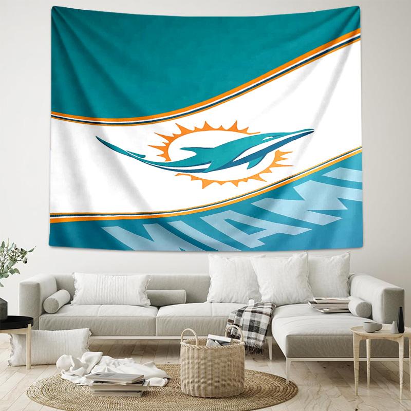 1pc Miami Dolphins logo Tapestry, Living Room, Bedroom, Office, Party Decor, Ideal Festive Gift