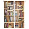 Bookshelf Wall Textbook Sheer Curtains Living Room Window Tulle Curtains For Bedroom Kitchen Home Decoration Voile Drapes