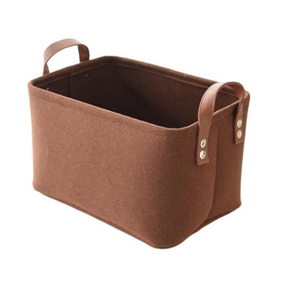 Felt Storage Basket Large Capacity Foldable Organizer with Sturdy Handles for Clothes