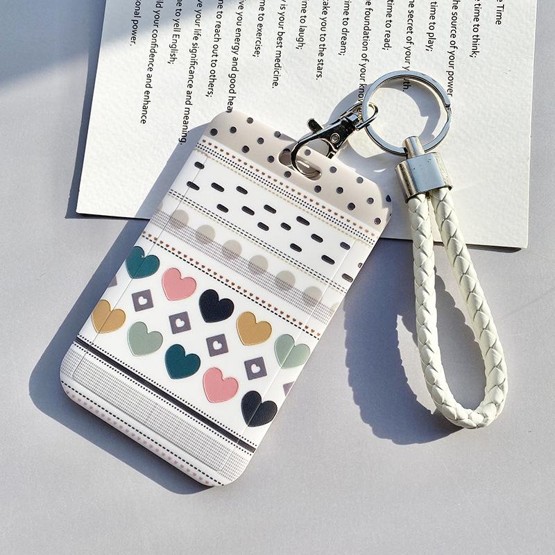 Чехол с мультяшным принтом, идентификационная бирка, чехол для рабочей карты с эластичным ремешком на запястье, держатель для бейджа, чехол для деловой карты доступа