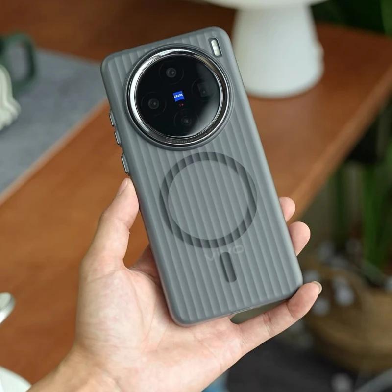 Для Магнитного Чехла Для Vivo X200 Pro Mini X100 Ultra X300 Полоска для Багажа Прозрачный Матовый Жесткий Ударопрочный Чехол Бампер