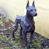75cm Doberman Paper Model Handmade 3D DIY Papercraft Home Decor Desk Decoration Puzzles Educational Toys Creative Sculpture