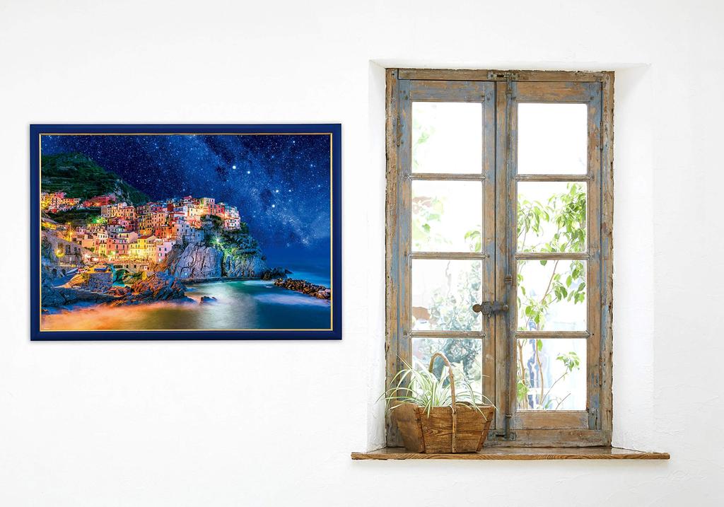 in jigsaw Cinque Terre under the starry sky x 72 [Made Japan] 1000-piece puzzle (49 cm)
