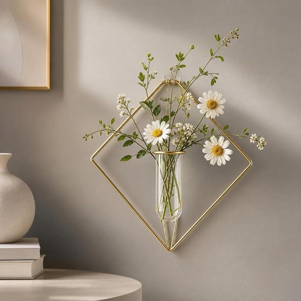 Vase Hydroponic Plant Holder Flower Pot Wall Hanging Planter Shelf Wall Decoration Modern Room