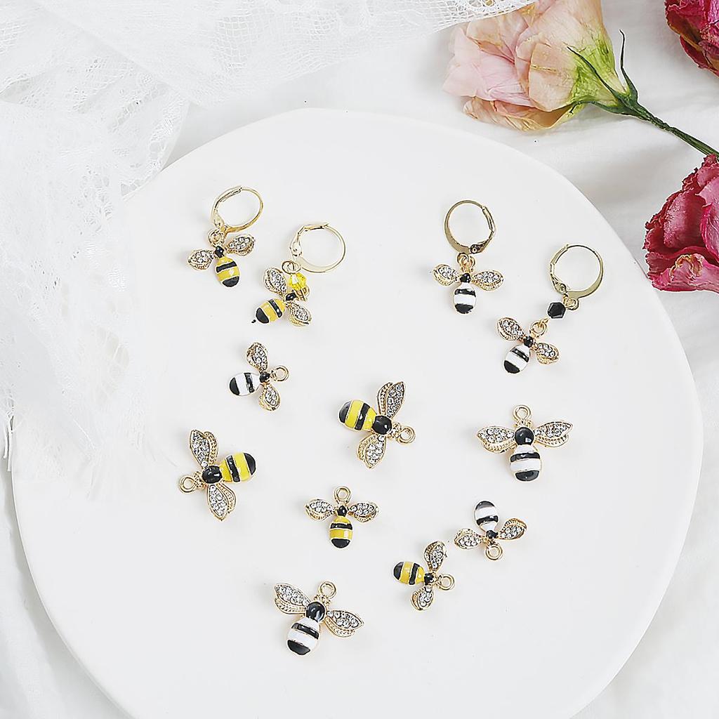 2 шт., металлические эмалированные подвески в виде пчелы, подвеска для изготовления ювелирных изделий «сделай сам», ожерелье, браслет, аксессуары