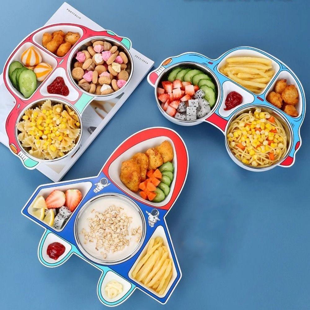 Обеденная тарелка в форме самолета или машины Креативная тарелка для детского обеда Практичный поднос для кормления Домашний