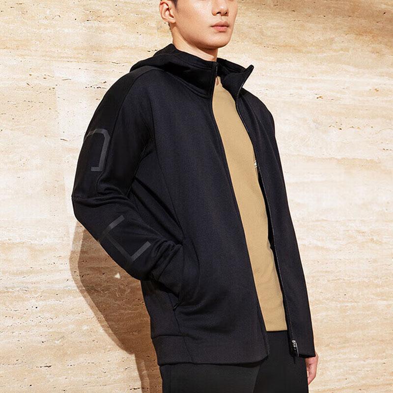 Anta Толстовка с капюшоном Training Series Solid Color Logo Zip-Up с капюшоном для мужчин, черная 952237737-4